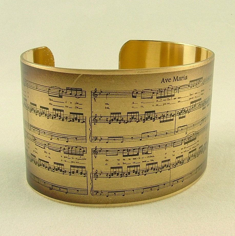 Schubert Ave Maria Music Cuff Bracelet