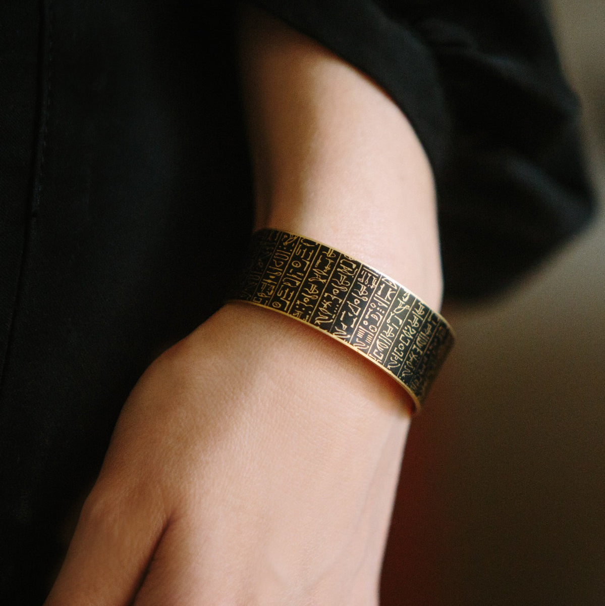 Hieroglyphic orders Stamped Aztec Cuff