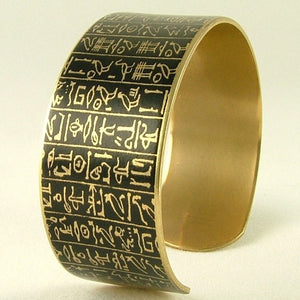 Egyptian Hieroglyphs Cuff Bracelet