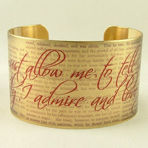 Mr Darcy Proposal Cuff Bracelet