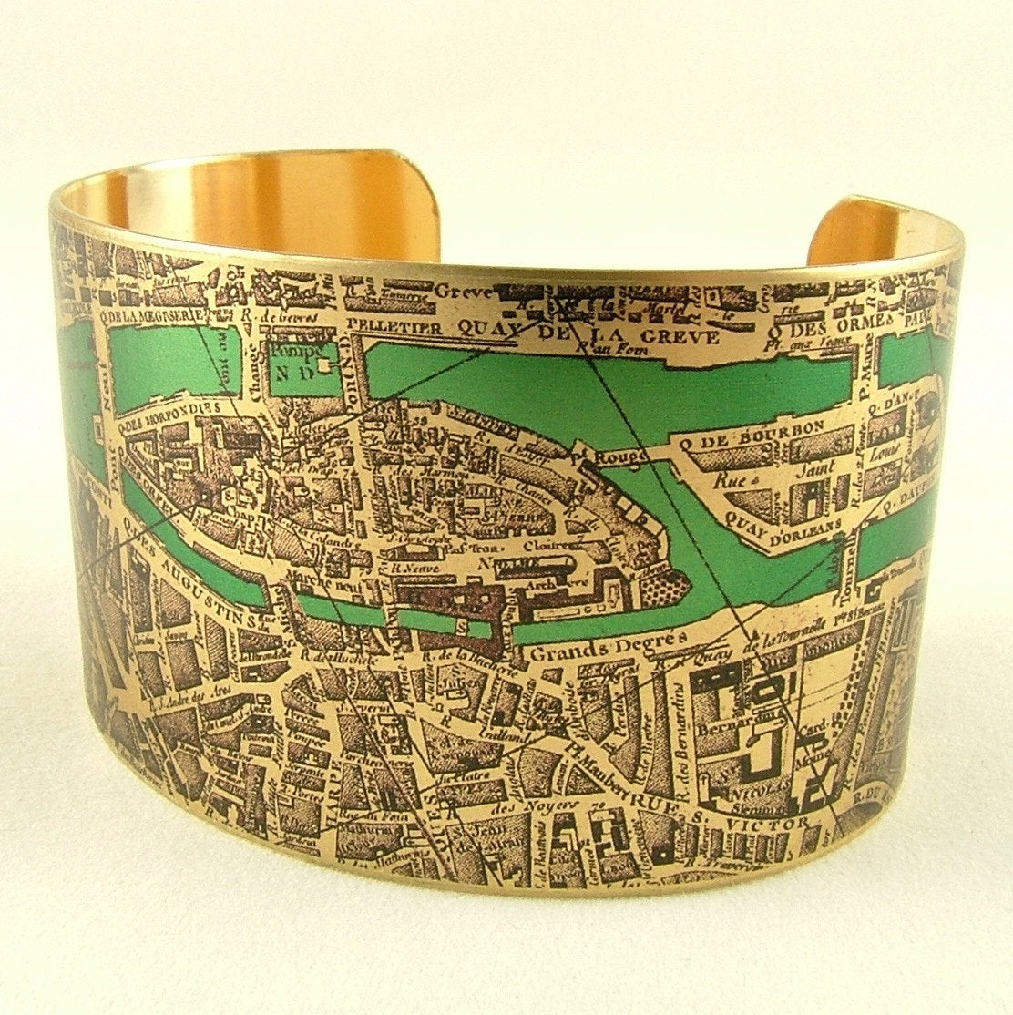 Paris Street Map Cuff Bracelet
