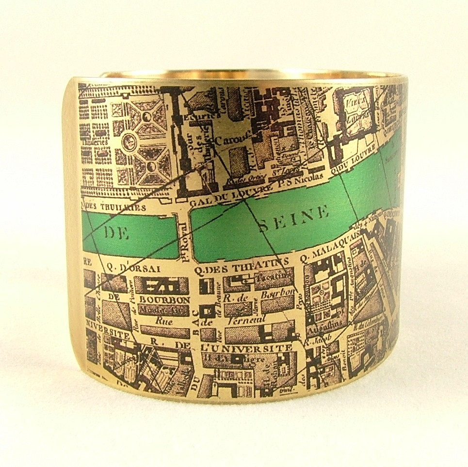 Paris Street Map Cuff Bracelet