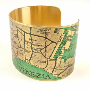 Venice Italy Street Map Cuff Bracelet