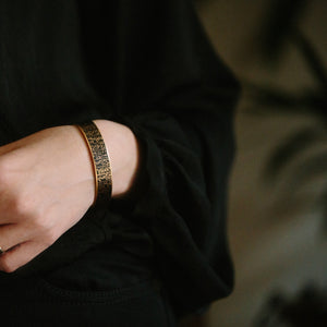 Hieroglyphic Skinny Cuff Bracelet